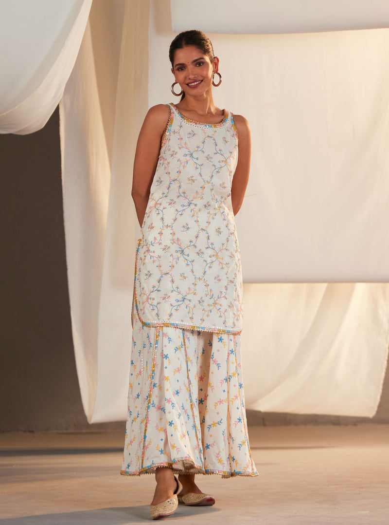 Mulmul Supima Cotton Makayla Off White Kurta