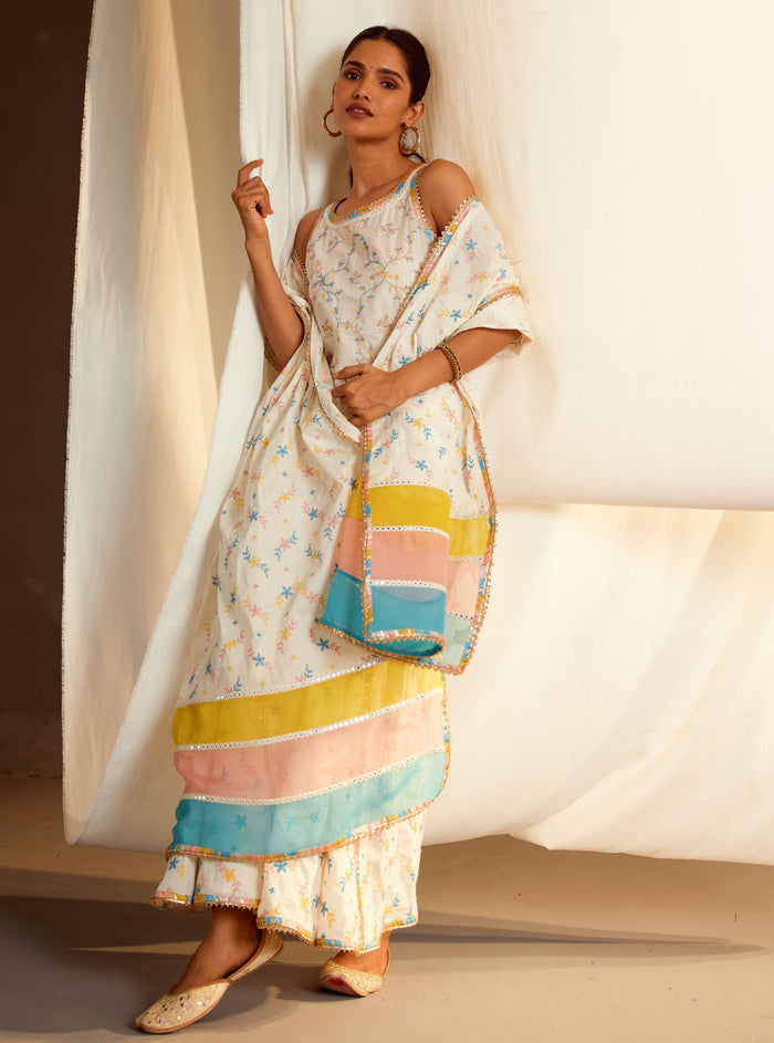 Mulmul Supima Cotton Makayla Off White Kurta