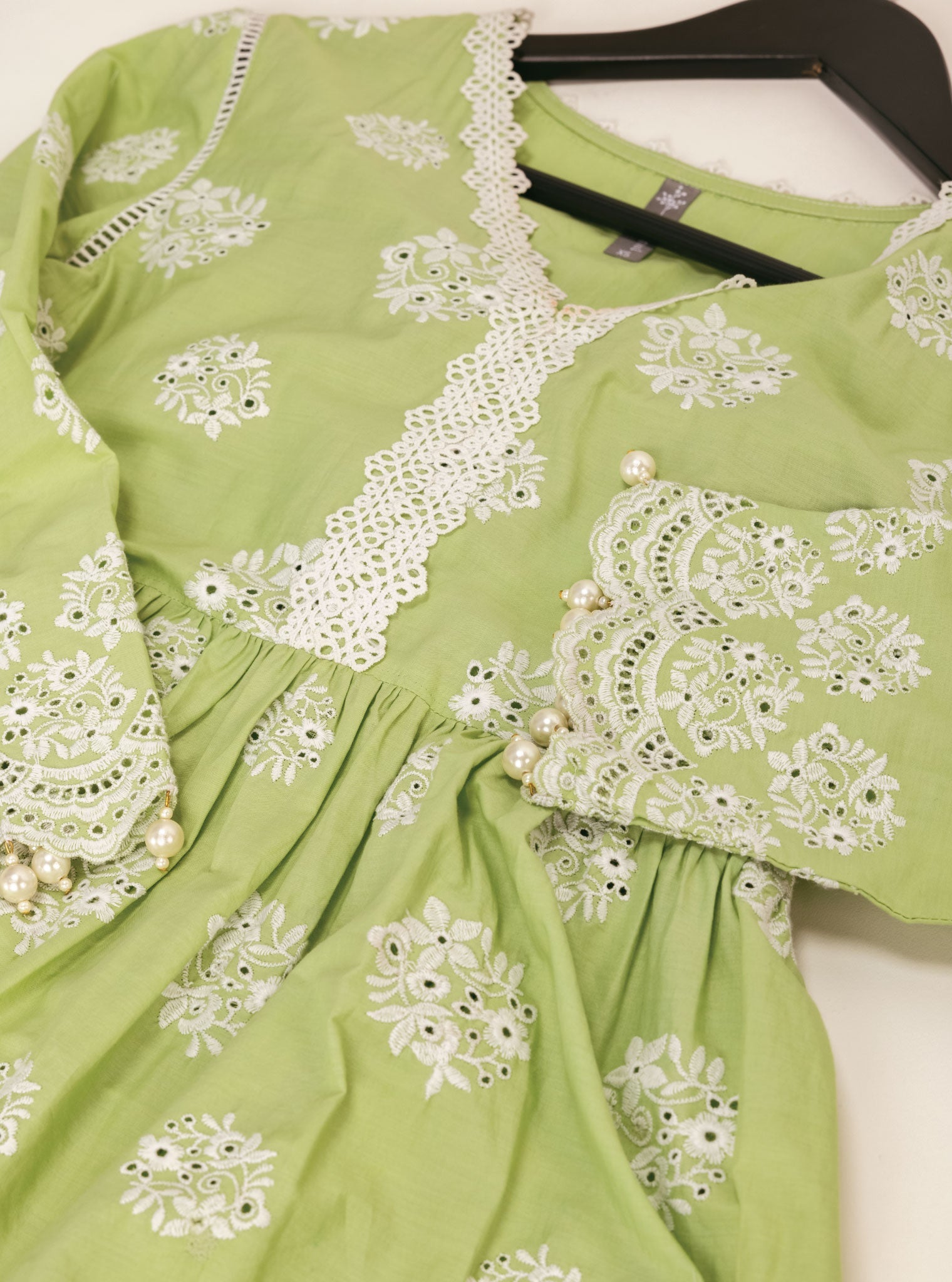 Mulmul Supima Cotton Malana Green Kurta