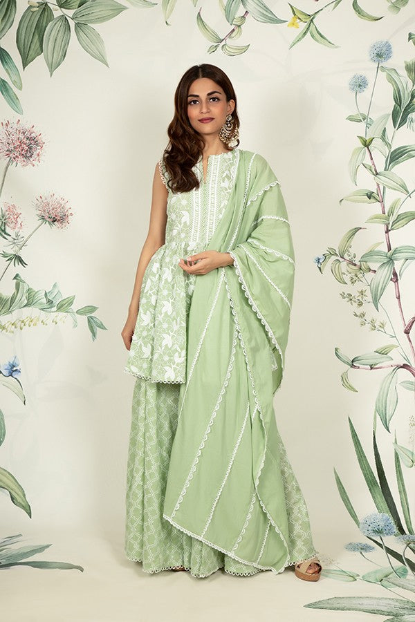 Big Small Dupatta Green