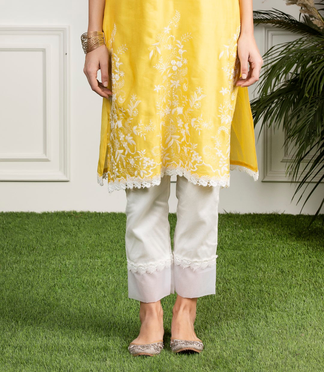 Morning Glory Organza Slim Kurta Set