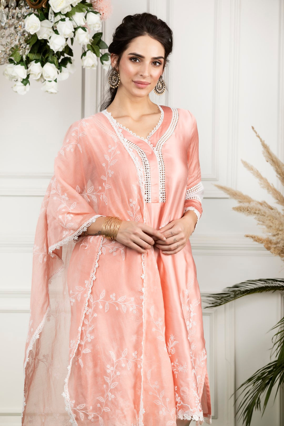 Embroidered Bel Chanderi Dupatta