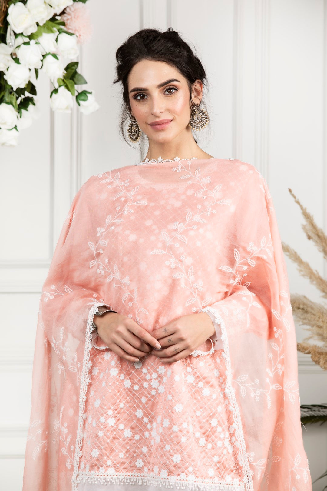 Embroidered Bel Chanderi Dupatta