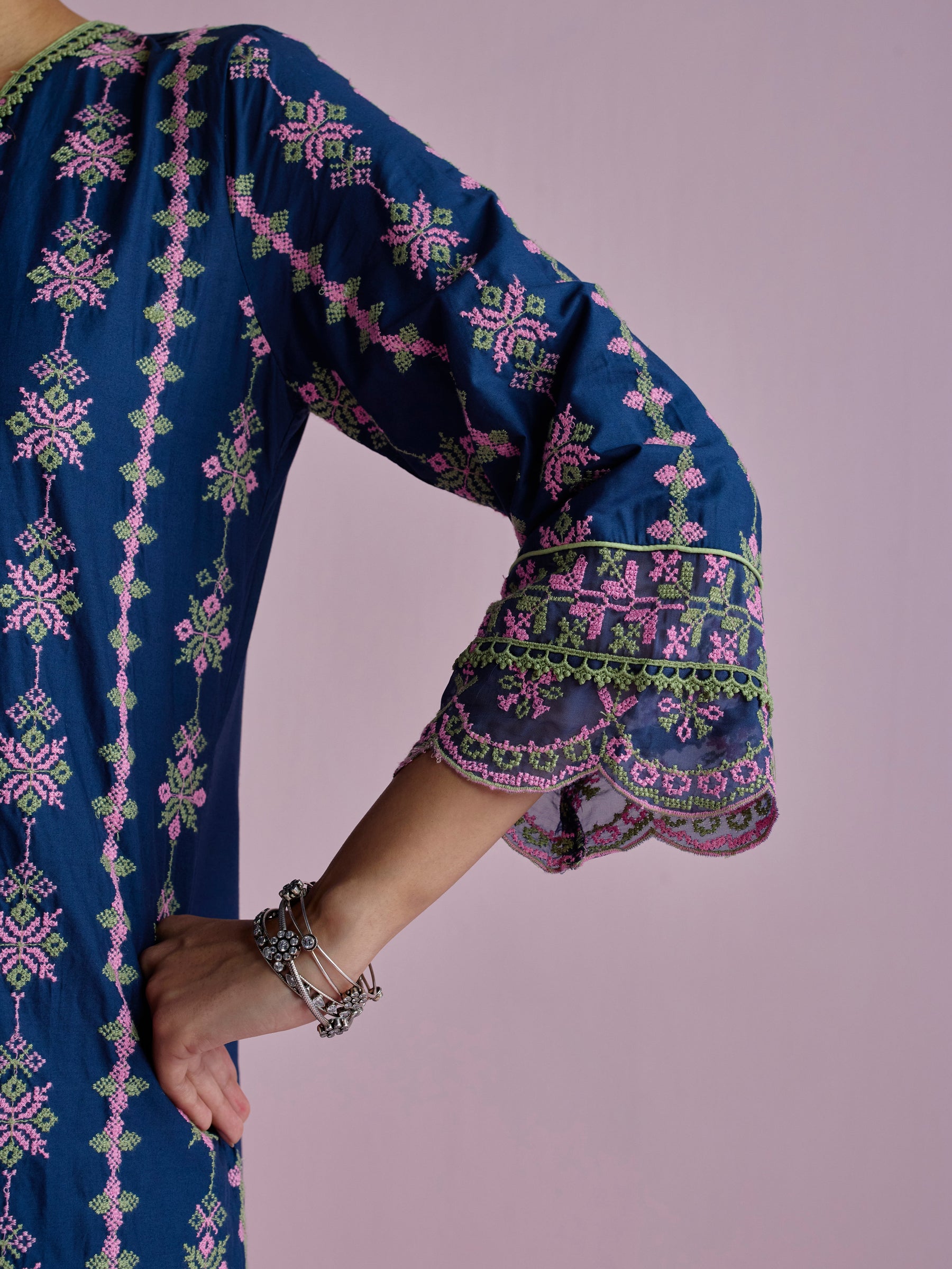 Mua Supima Cotton Navy Kurta Set