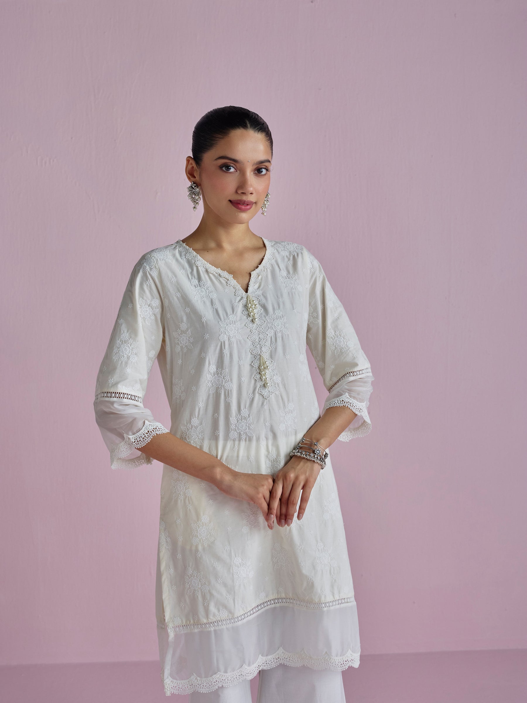 Emmie Supima Cotton Off White Kurta Set