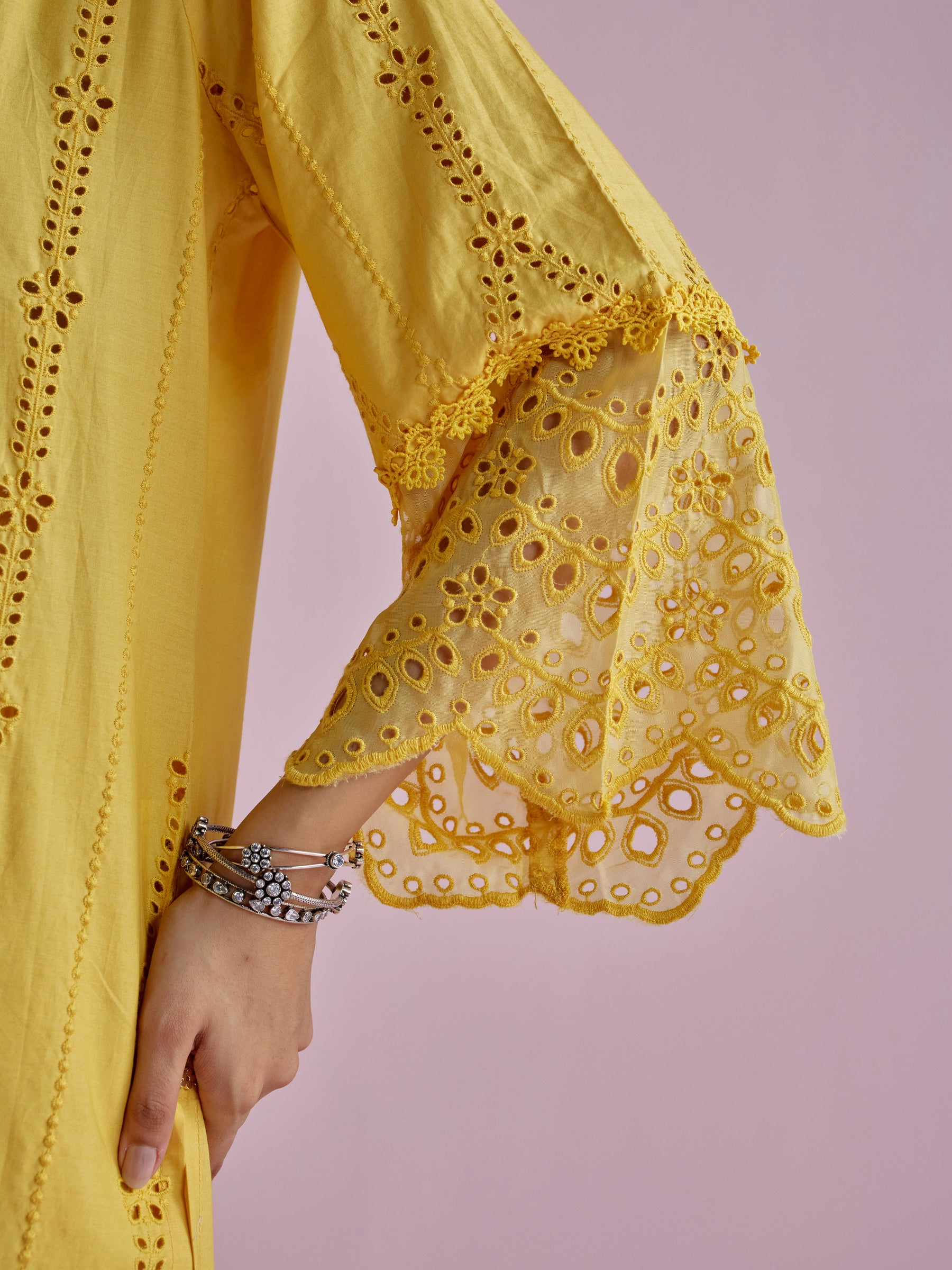 Vachi Supima Cotton Yellow Kurta Set