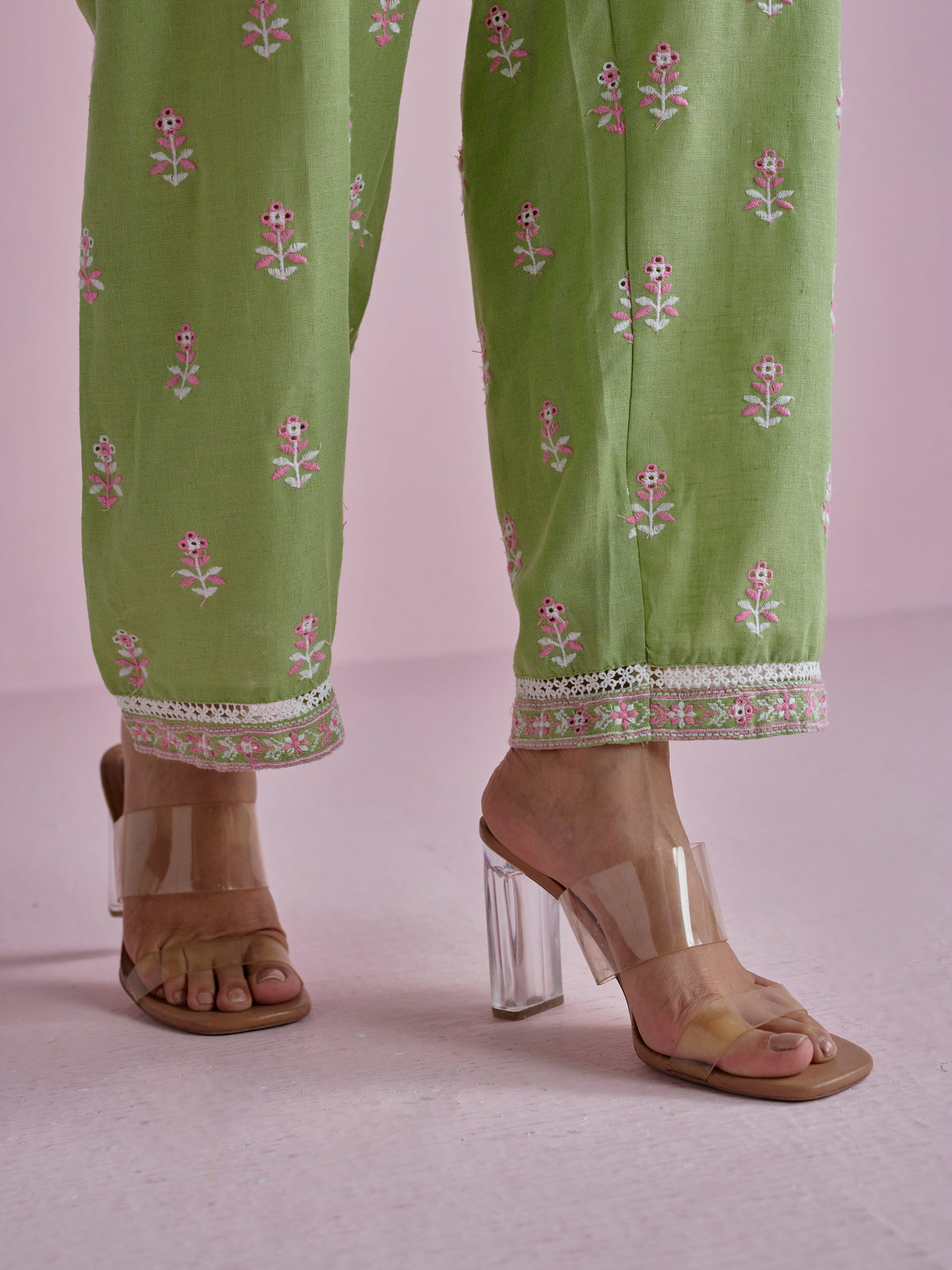 Zano Linen Green Kurta Set