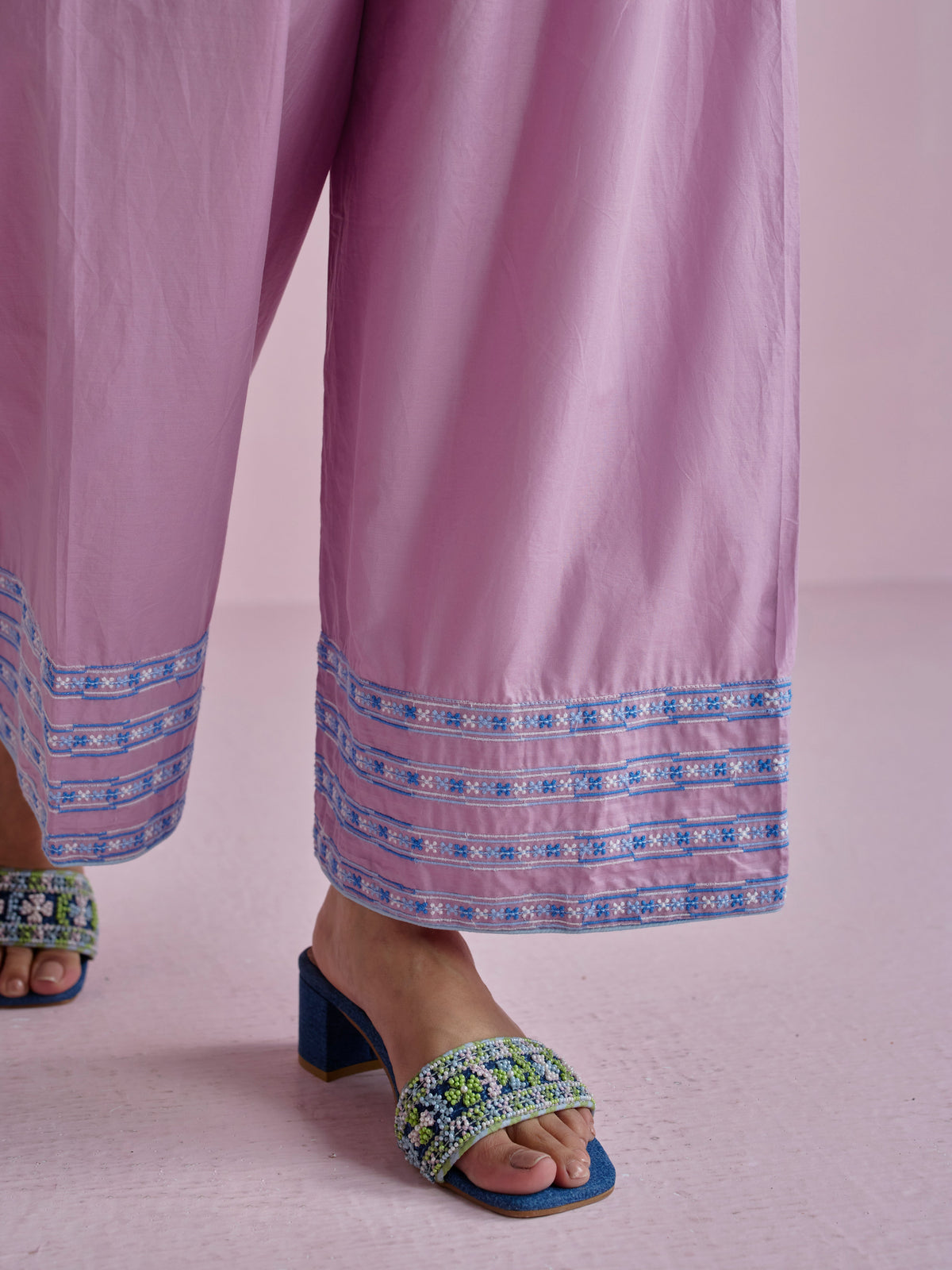 Aviya Supima Cotton Lilac Kurta With Farshi Salwar