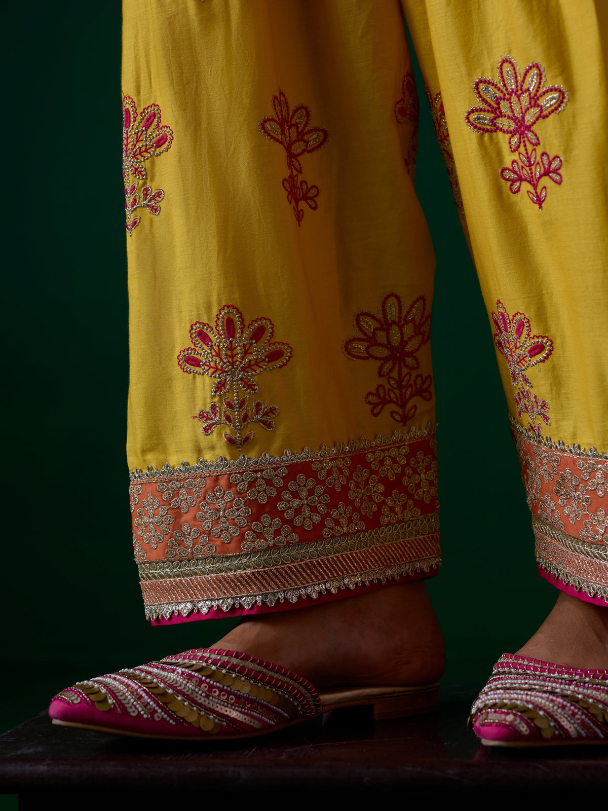 Lani Pima Satin Orange Kurta Set