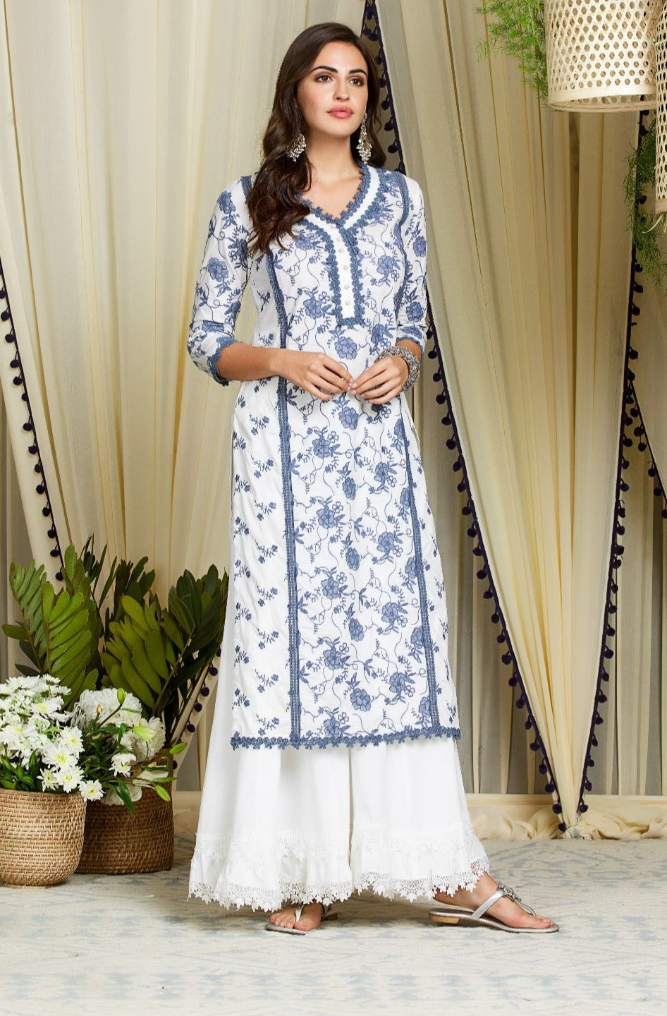 Rosetta Supima Cotton Kurta with Sharara Set