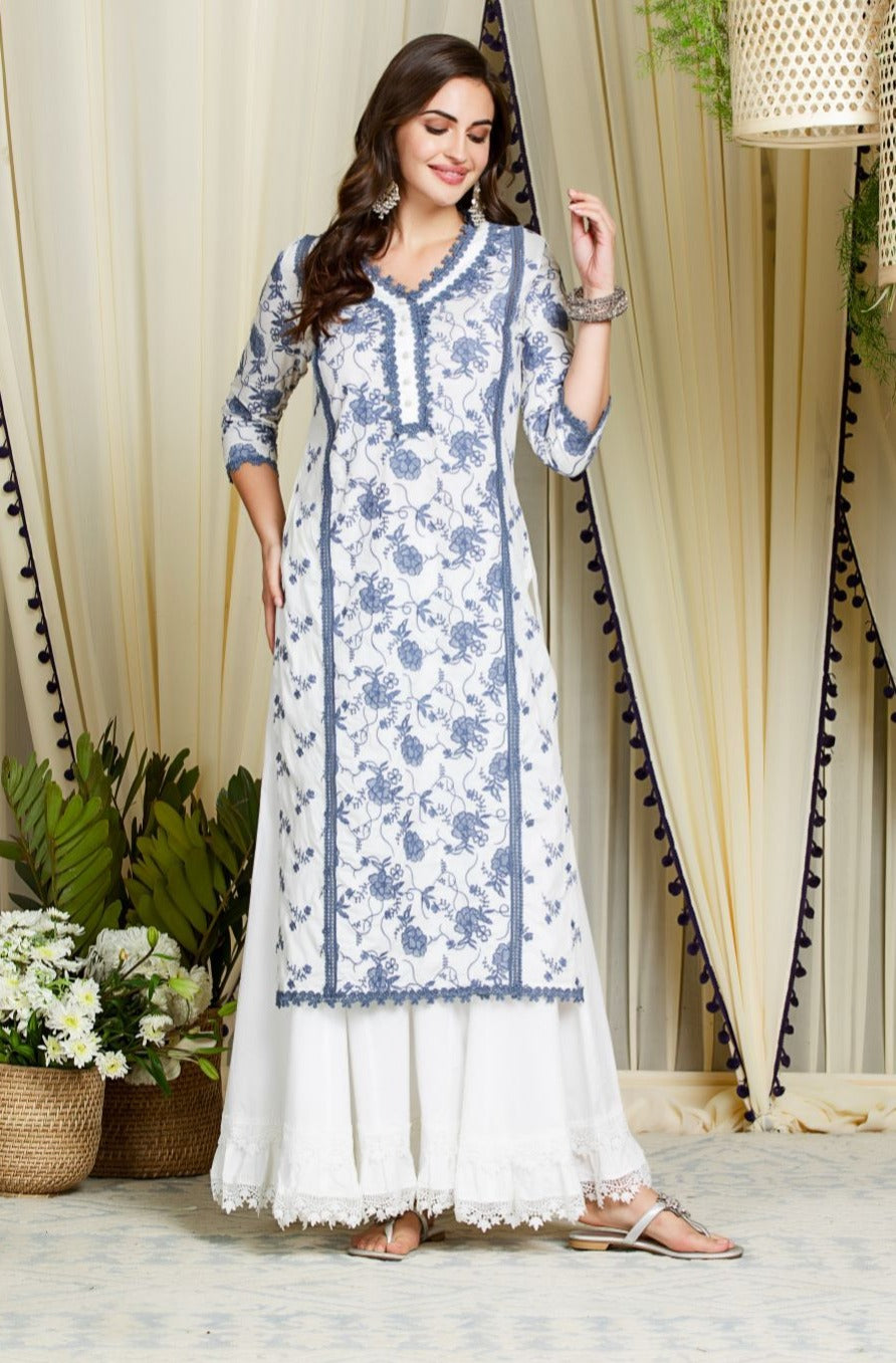 Rosetta Supima Cotton Kurta with Sharara Set