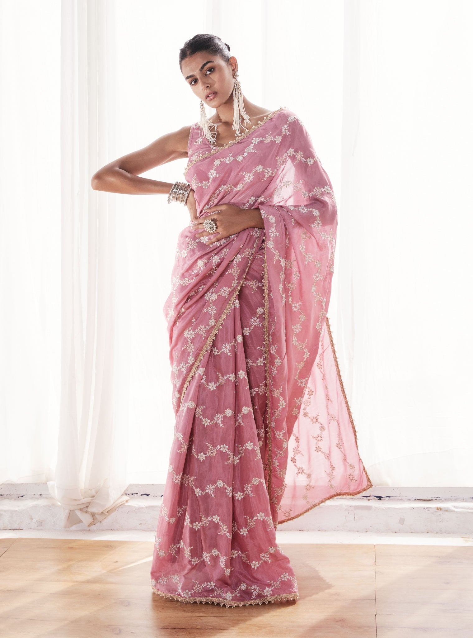 Pelling Japanese Silk Mauve Saree