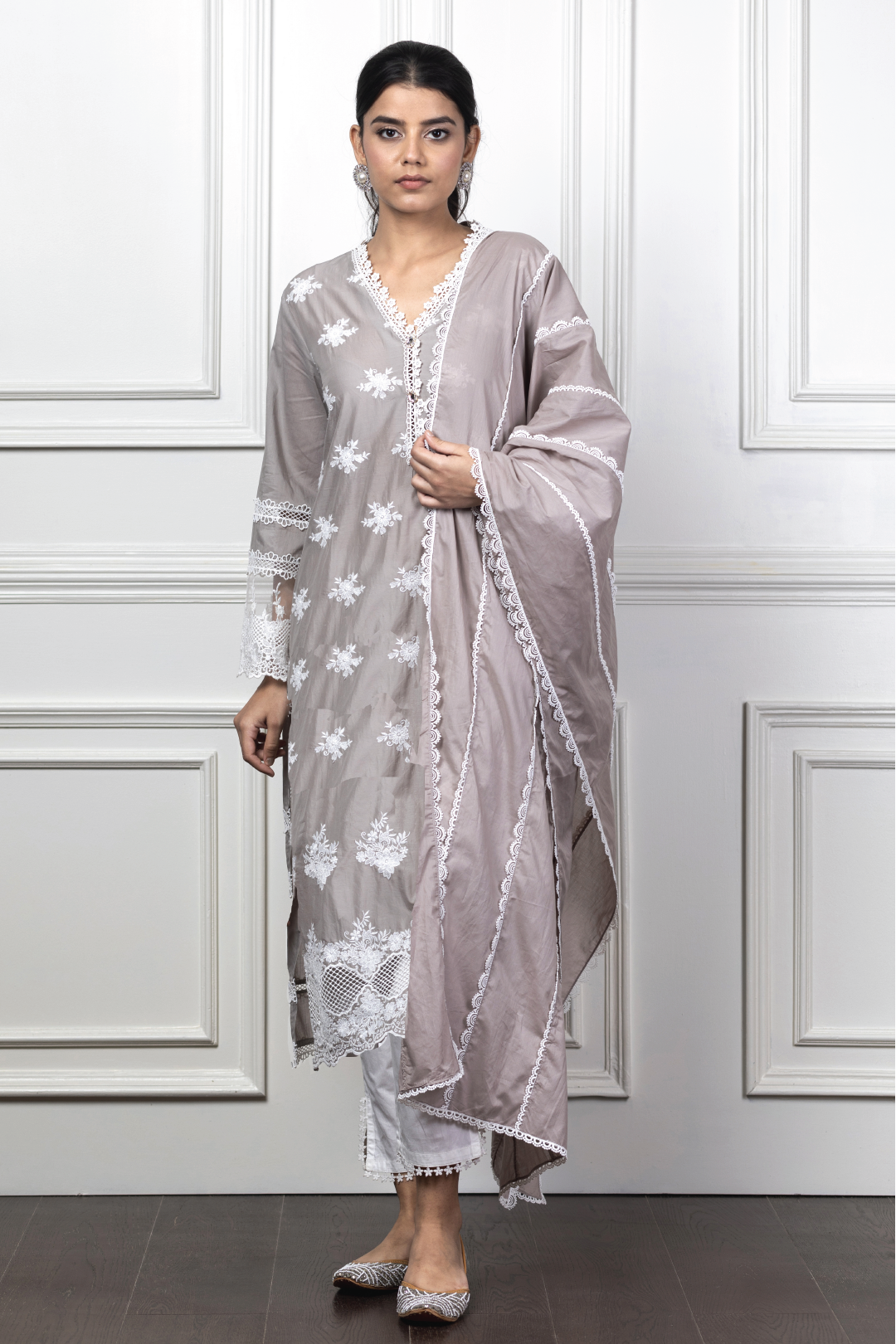 Petunia Supima Cotton Grey Kurta Set