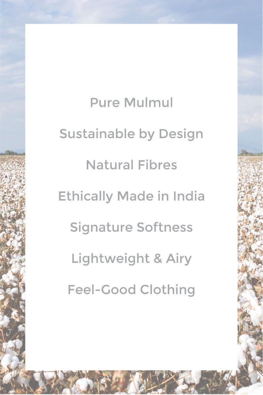 Mulmul Cotton Lotus Pond Grey Kurta