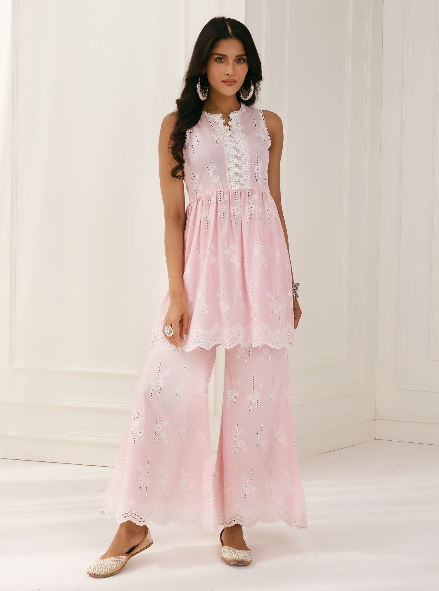 Mulmul Supima Cotton Yana Pink Kurta