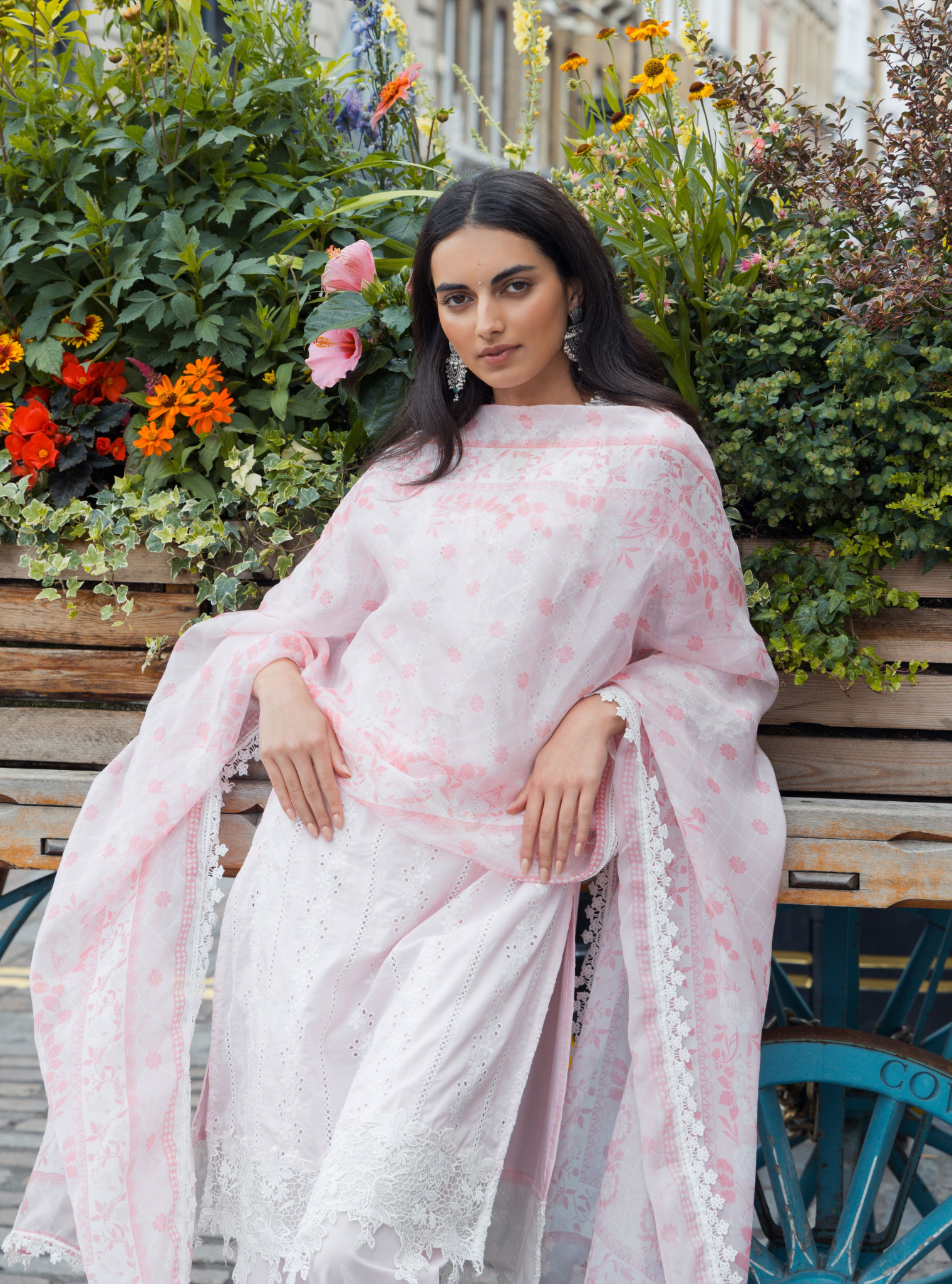 Mulmul Cotton Barnet Pink Kurta With Barnet Pink Pant