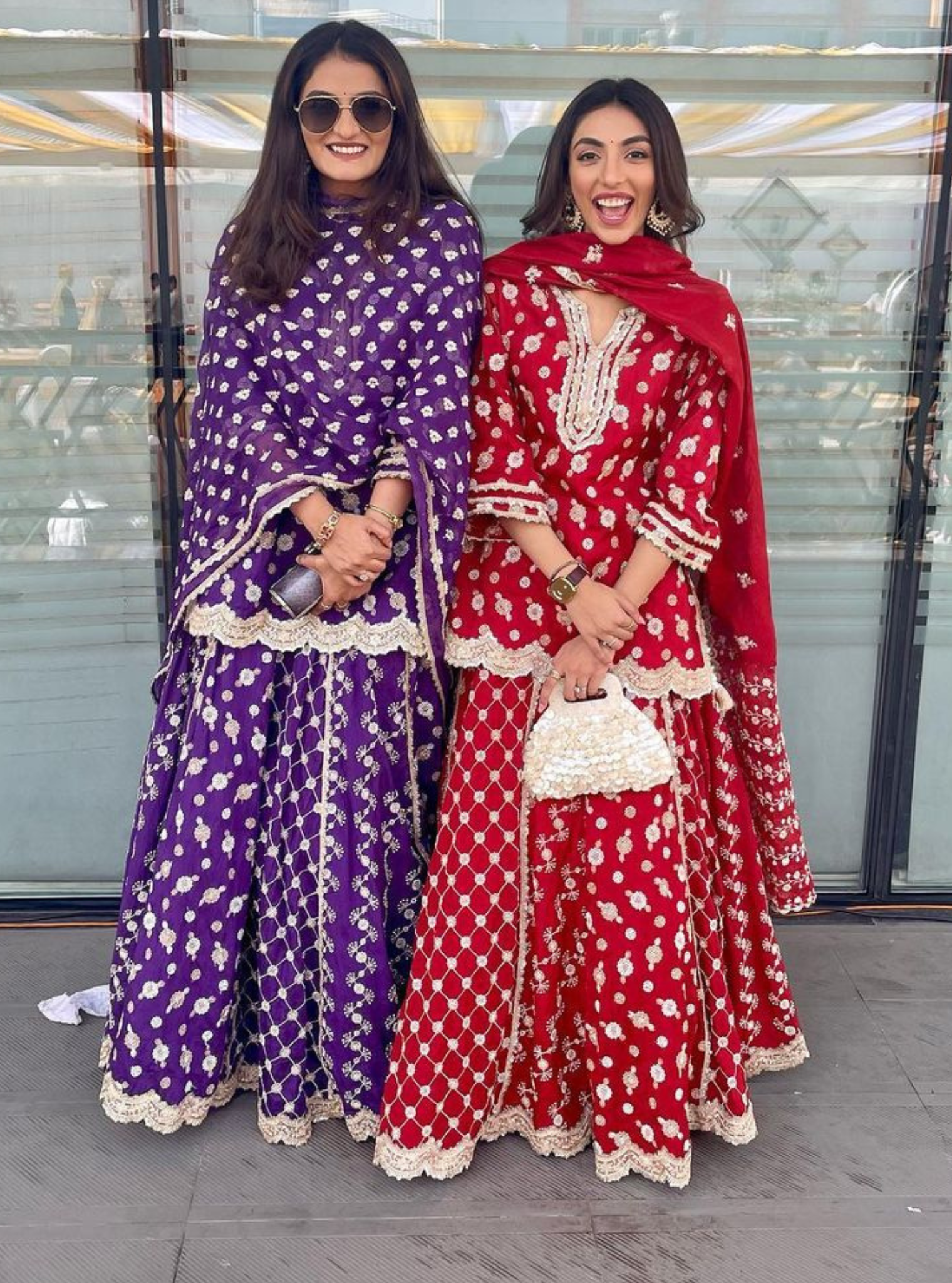 Mulmul Silk Surkh Red Kurta With Mulmul Silk Surkh Red Lehenga