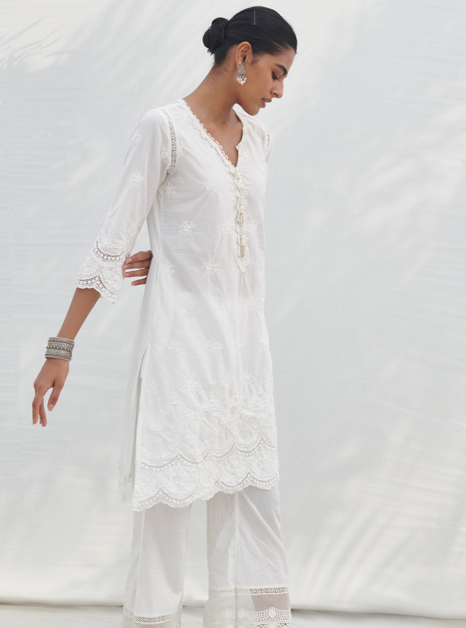 Mulmul Cotton Acoi White kurta