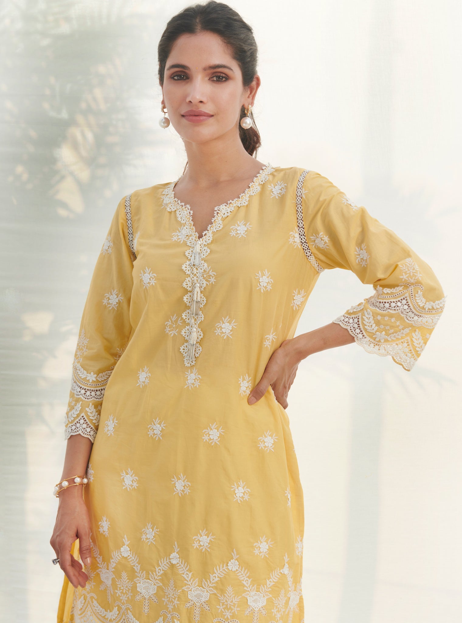 Mulmul Cotton Acoi Yellow kurta