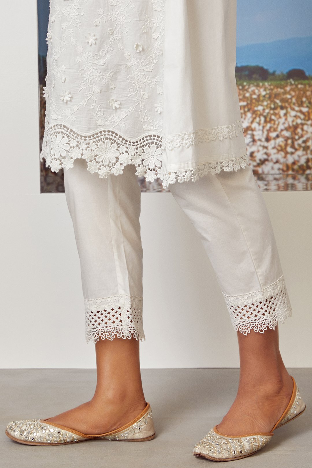 Mulmul Cotton BayBreeze Kurta With Sage Pant