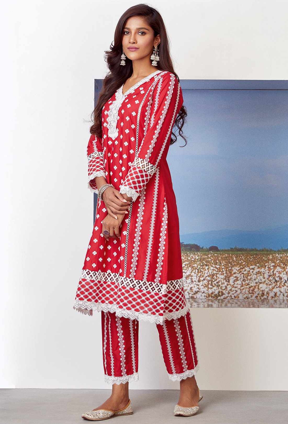 Mulmul Cotton Daydream Kurta With Daydream pyajama