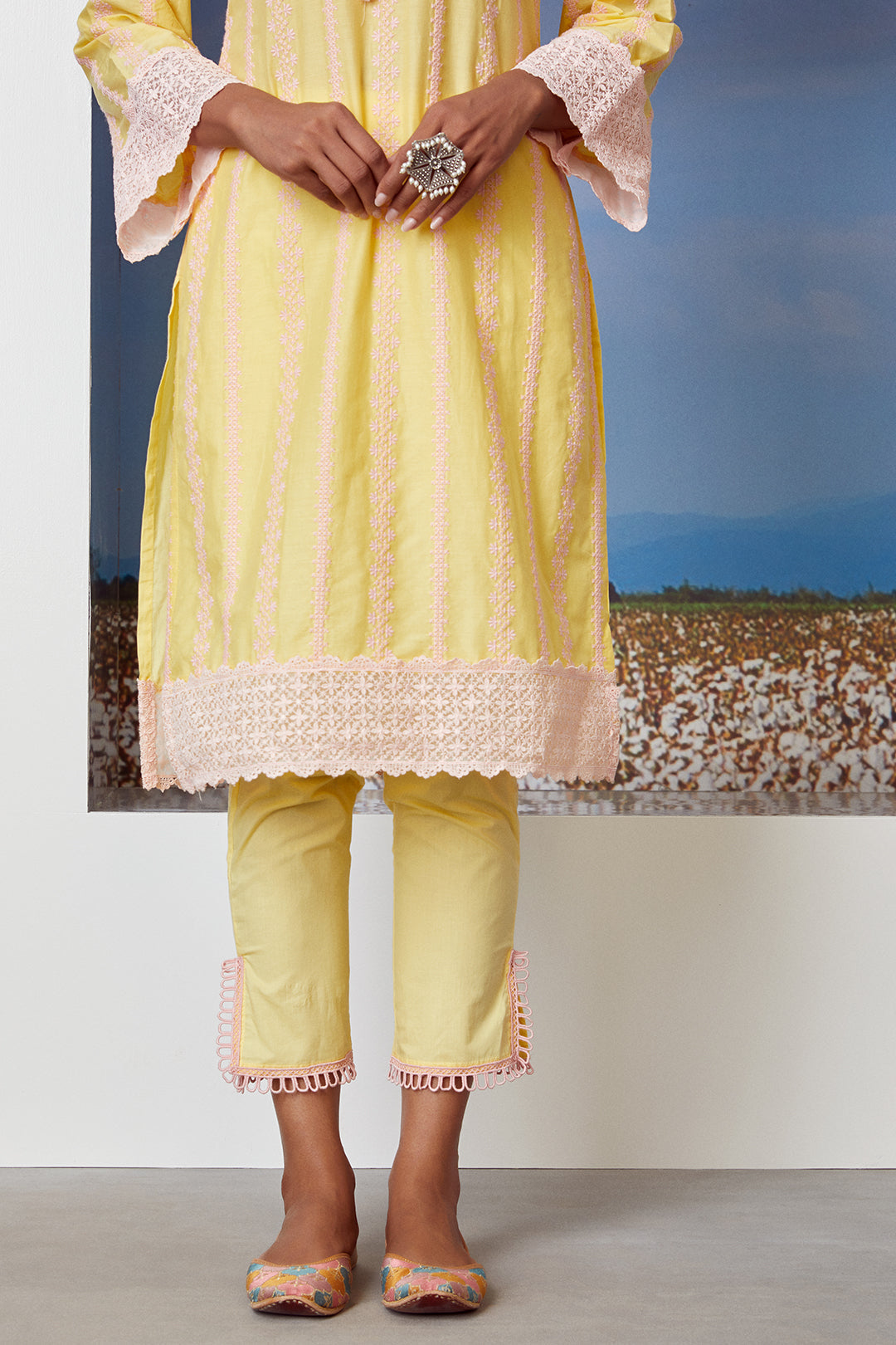 Mulmul Cotton Gianna Kurta  With Slit Pyajama