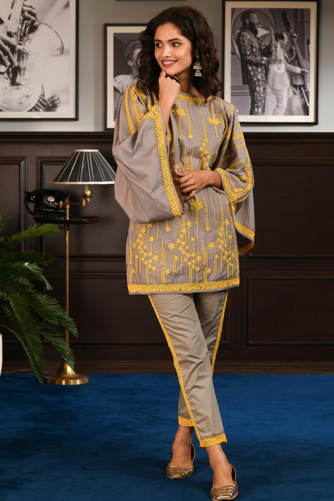 Mulmul Cotton JOYCE Kurta With JOYCE pyajama