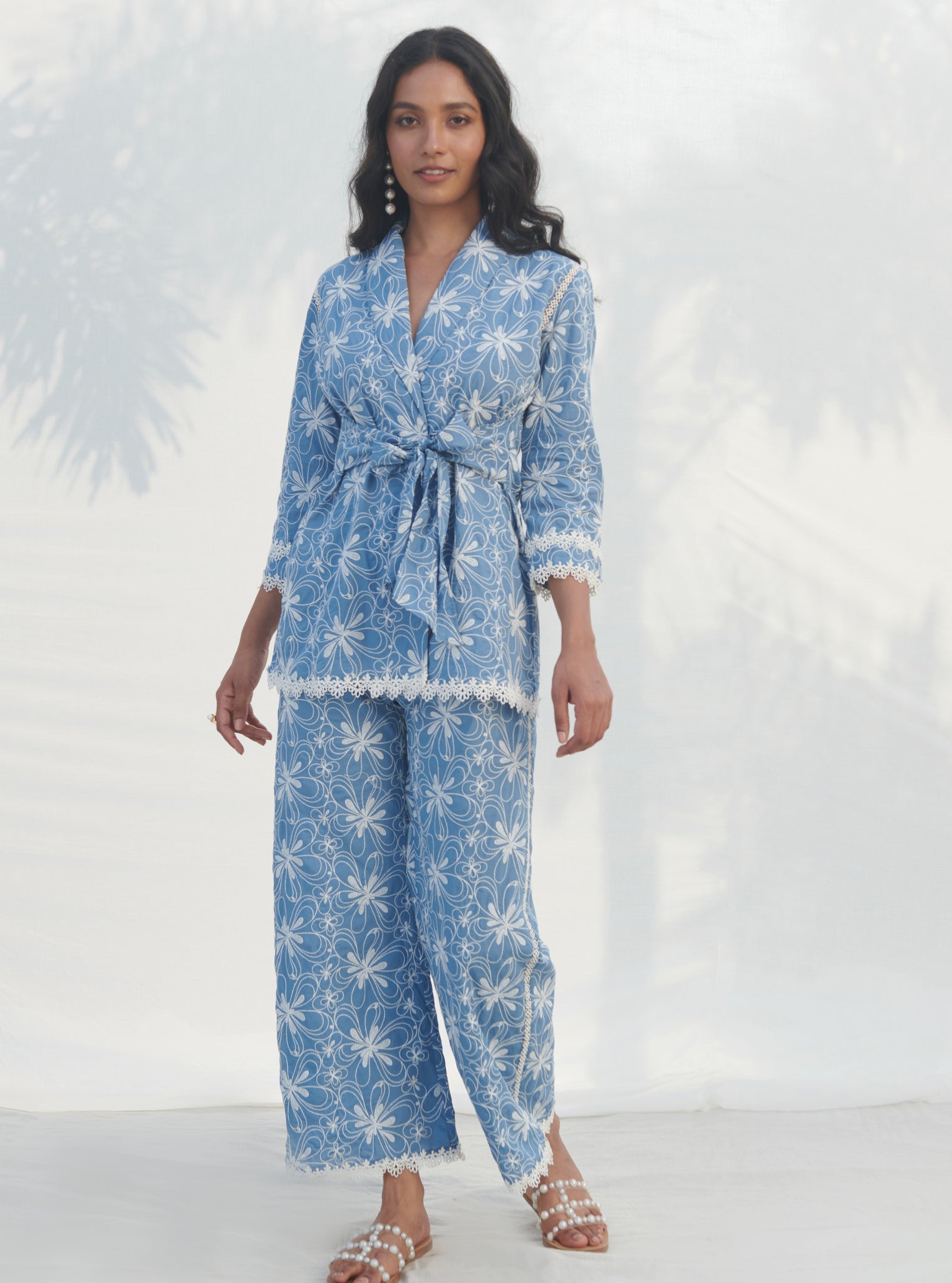 Mulmul Cotton Lorna Warp Denim Co-ord Set