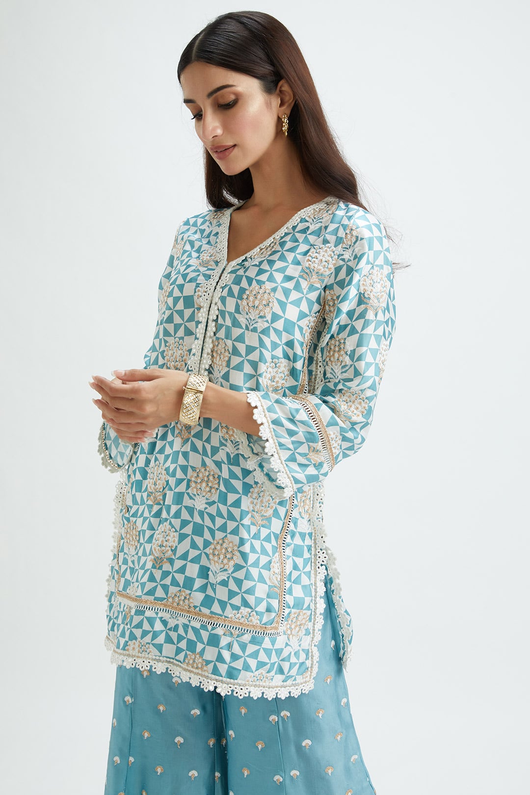 Leyton Teal Kurta