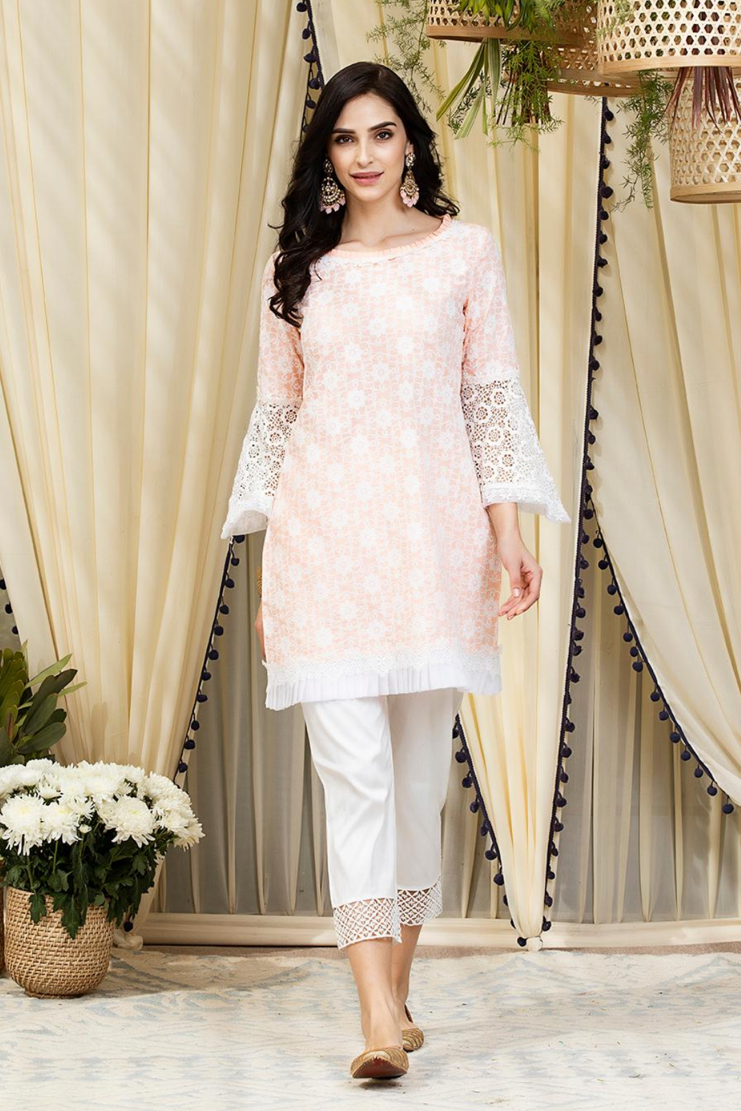 Mulmul Cotton Nova Kurta With Fern Cotton Pyajama