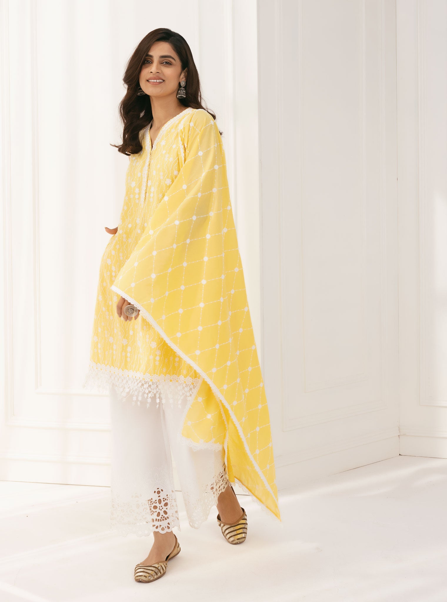 Mulmul Cotton Seoni Yellow Kurta