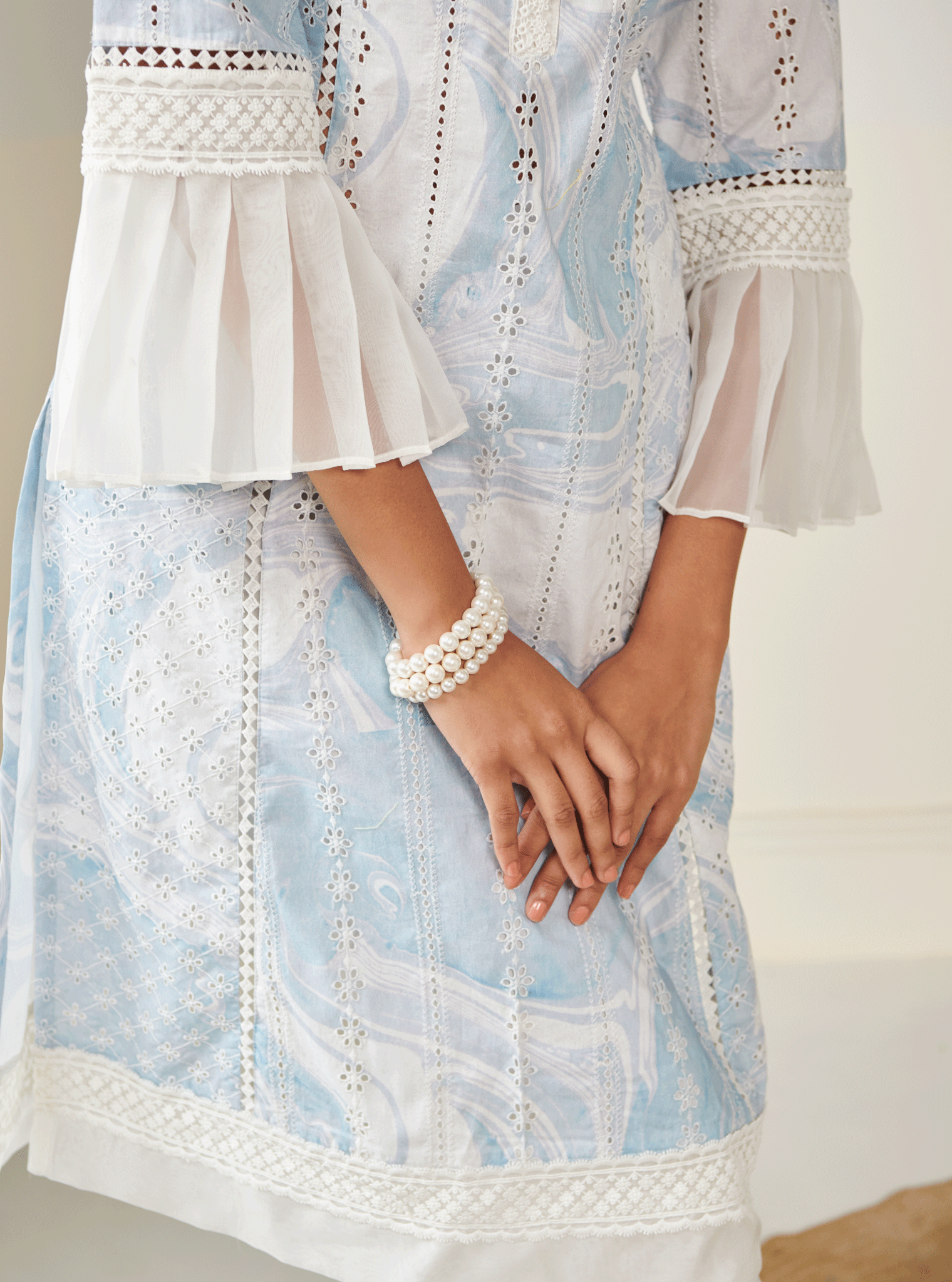 Mulmul Cotton Ollin Blue Kurta