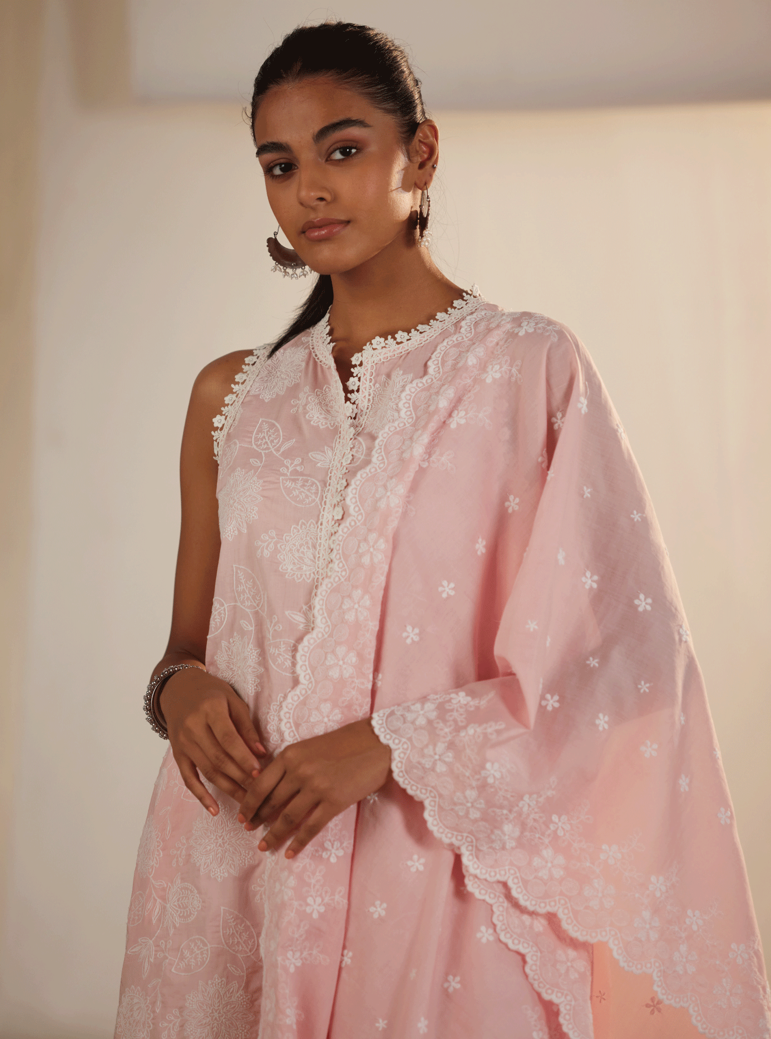 Mulmul Cotton kygo Pink Kurta