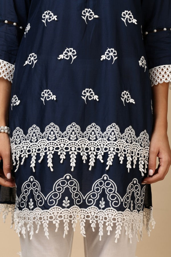 Aster Kurta Navy Blue