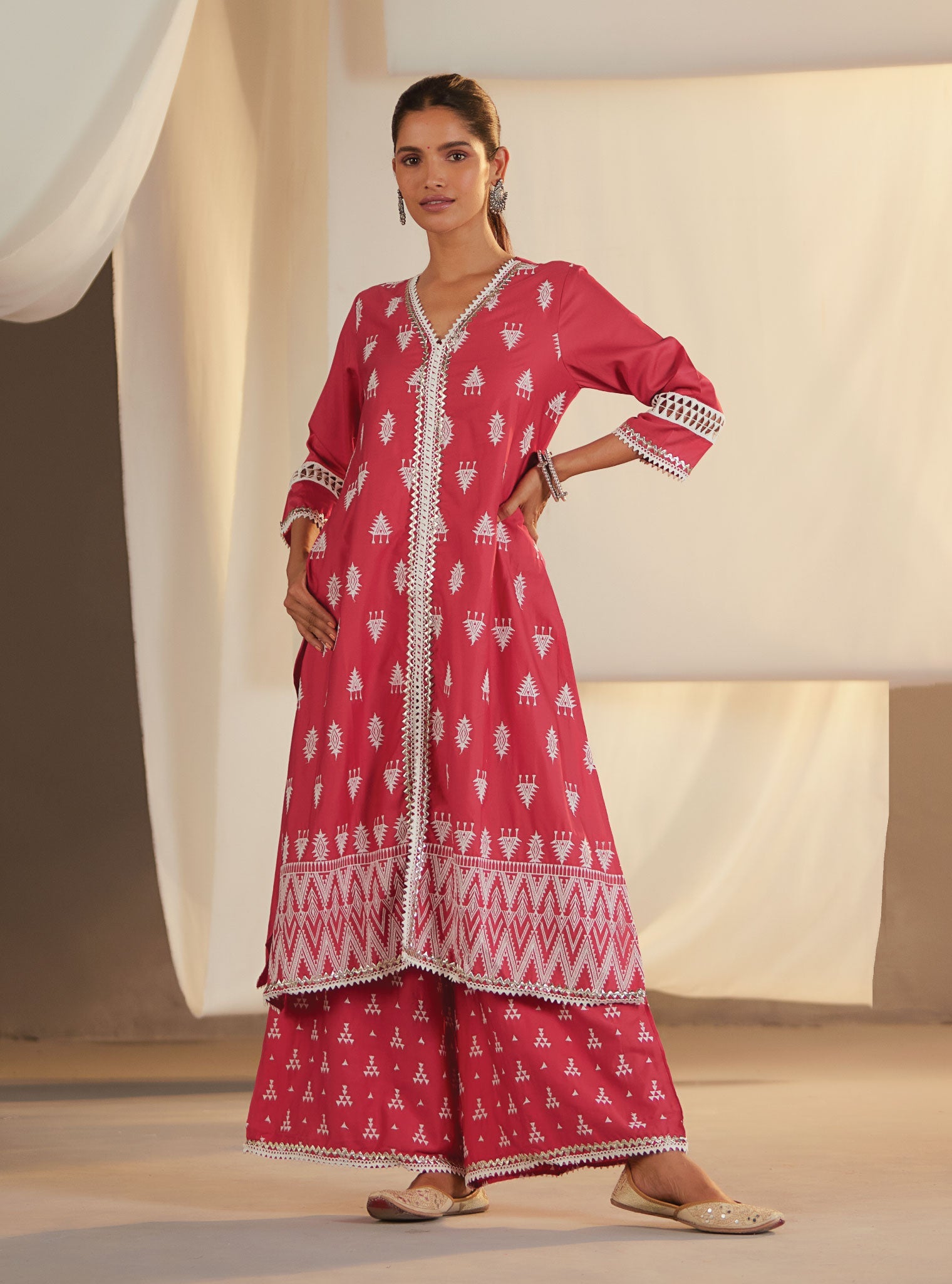 Pima Satin Nara Kurta With Nara Pyajama