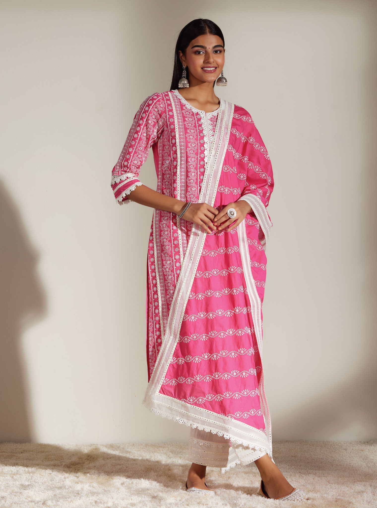 Mulmul Cotton Patricia Pink Kurta