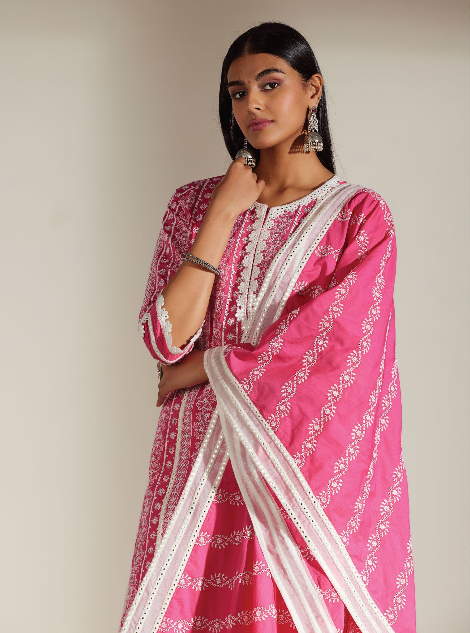 Mulmul Cotton Patricia Pink Kurta